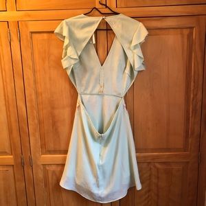 ASOS Sage Green Embroidered Backless Dress